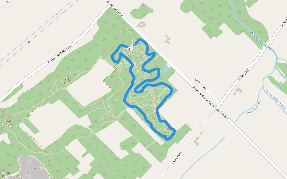 Pédestre walking route map in La Pocatière