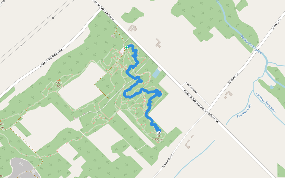 Montaison walking route map in La Pocatière