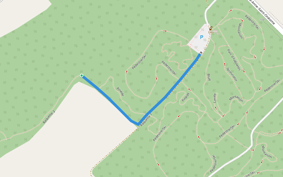 Bypass 1 Km walking route map in La Pocatière