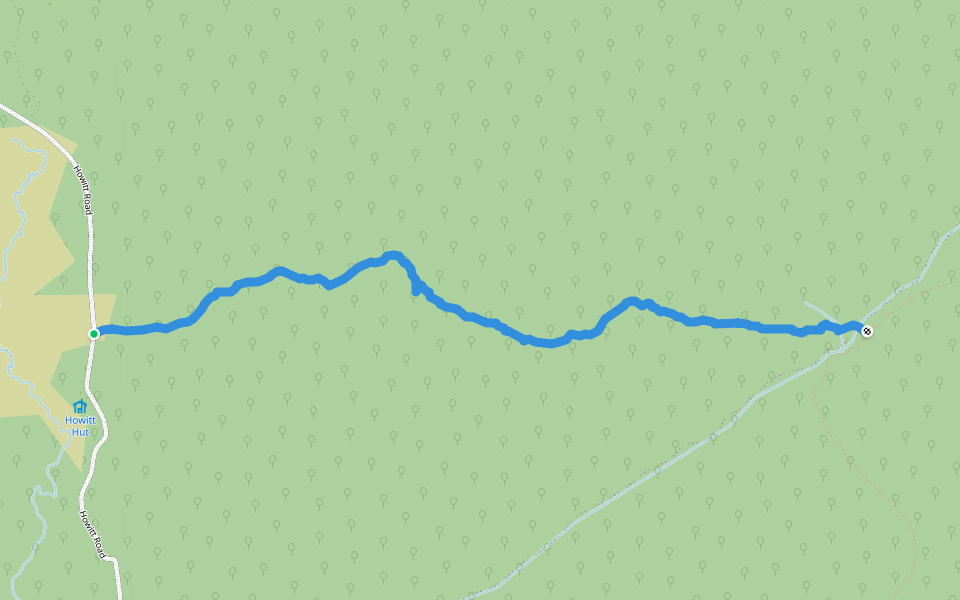Bicentennial National Trail walking route map in Howitt Plains