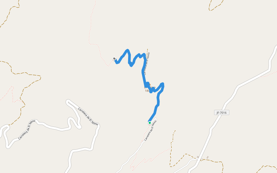 Carretera de El Yelmo walking route map in Segura de la Sierra