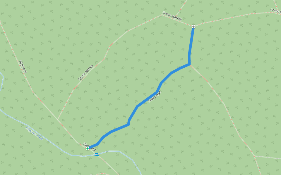 Stairs Trail walking route map in North Bay