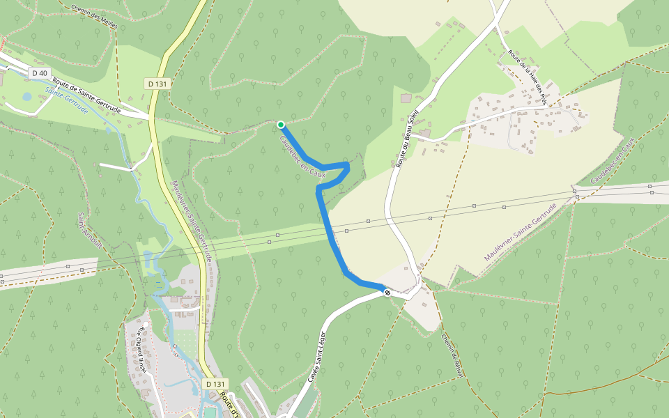 Chemin des Bruyères walking route map in Maulévrier-Sainte-Gertrude