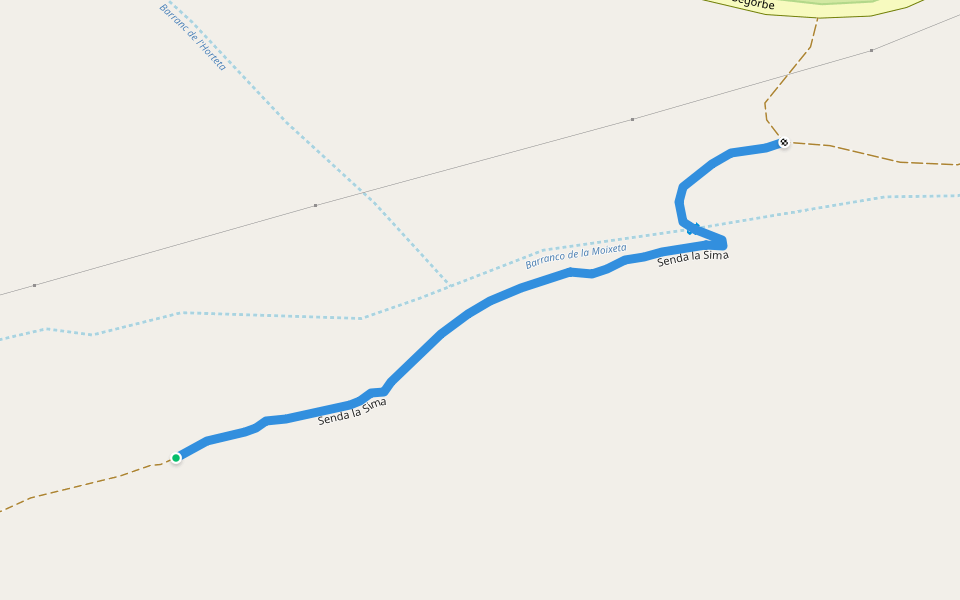 Senda la Sima walking route map in Fondeguilla