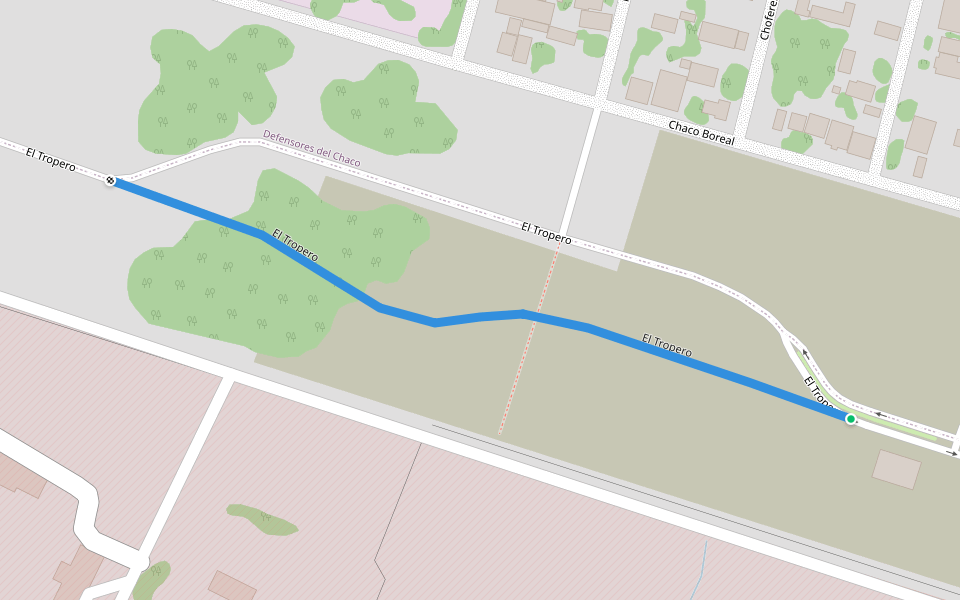 El Tropero walking route map in Itá