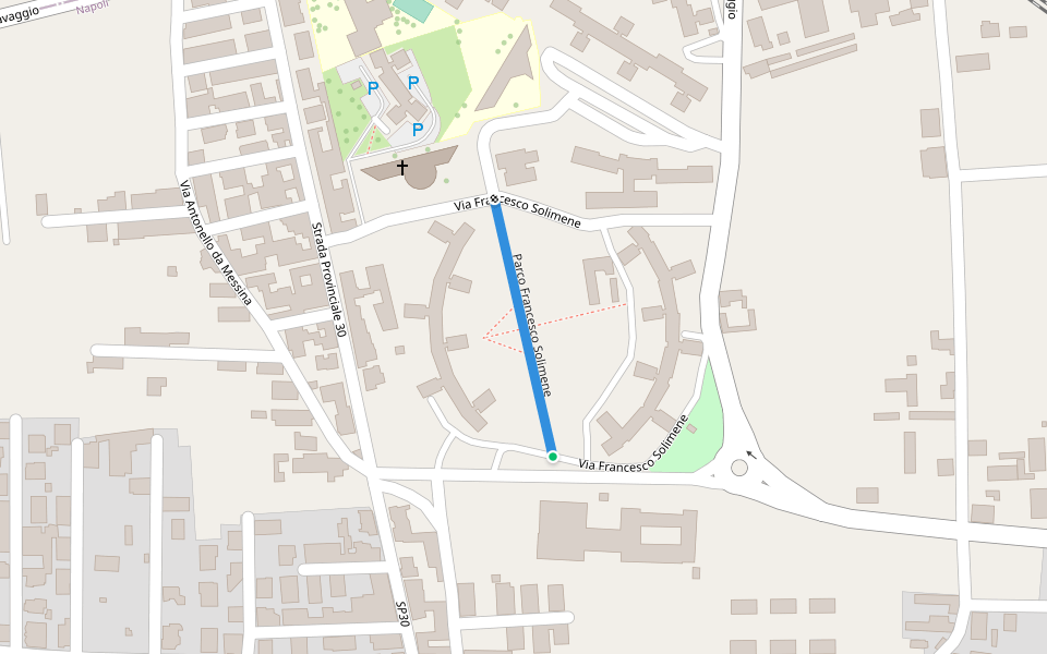 Parco Francesco Solimene walking route map in Sant'Antimo