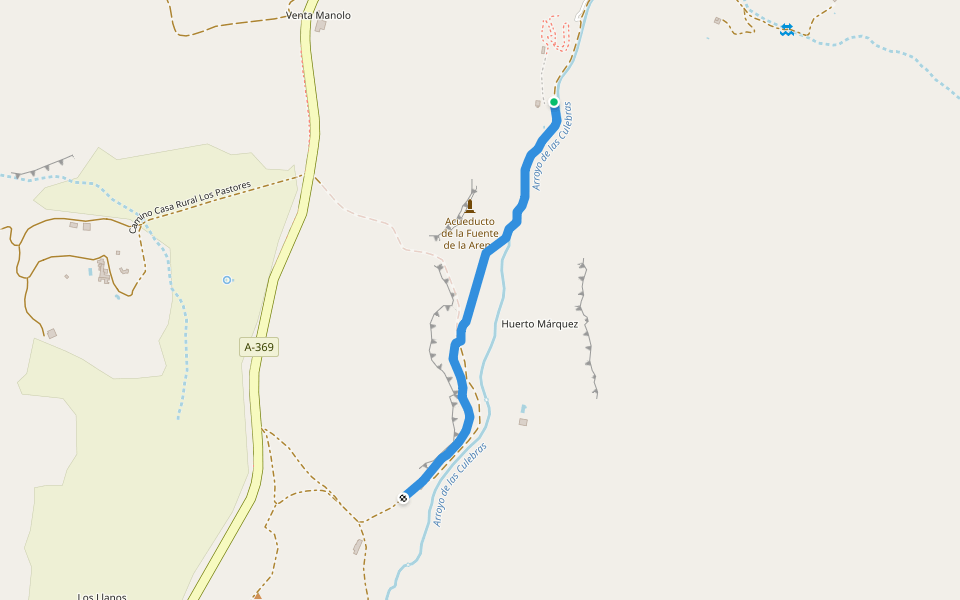 Camino de la Hierbabuena walking route map in Ronda