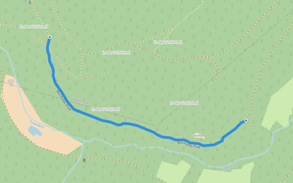 Reinholds-Pfad walking route map in Badenhard