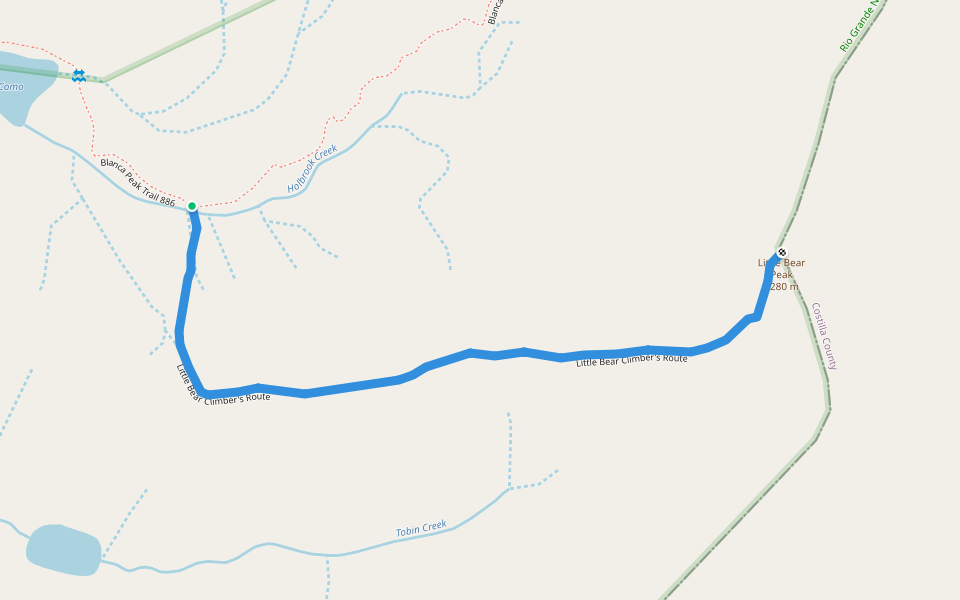 Little Bear Climber's Route walking route map in SAND DUNES MO