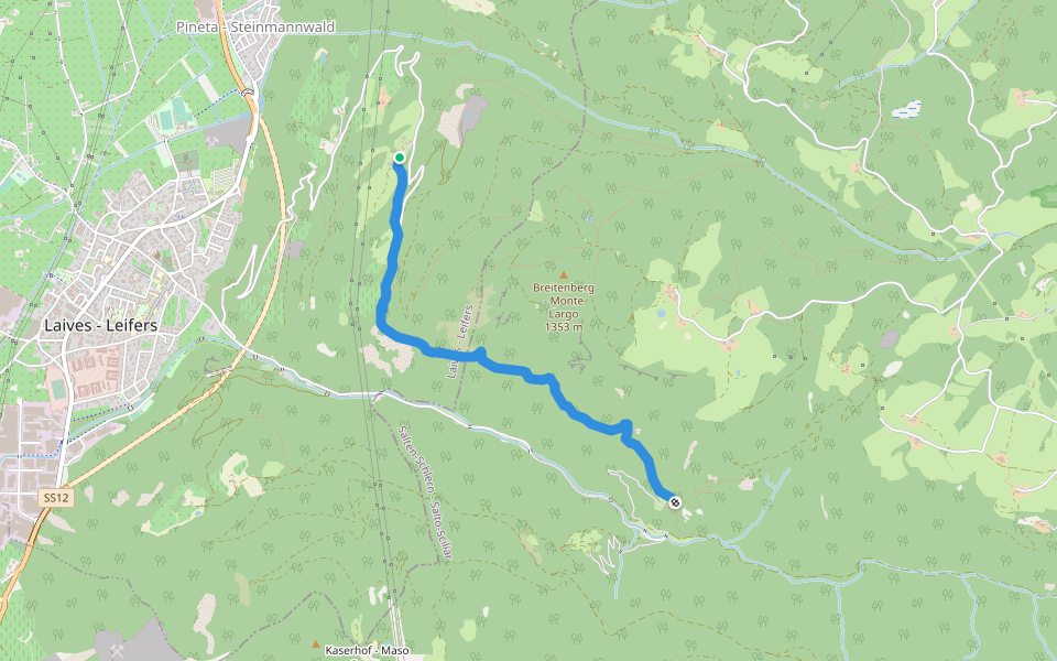 12, Alta Via di Laives - Leiferer Höhenweg walking route map in Laives