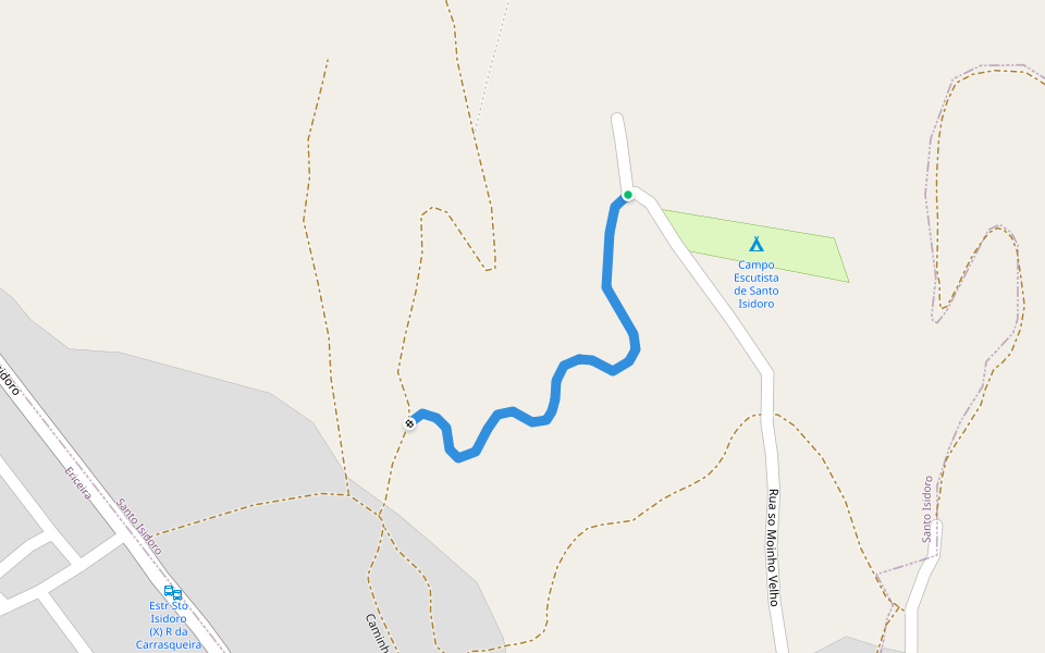 Caminho das figueiras walking route map in Santo Isidoro