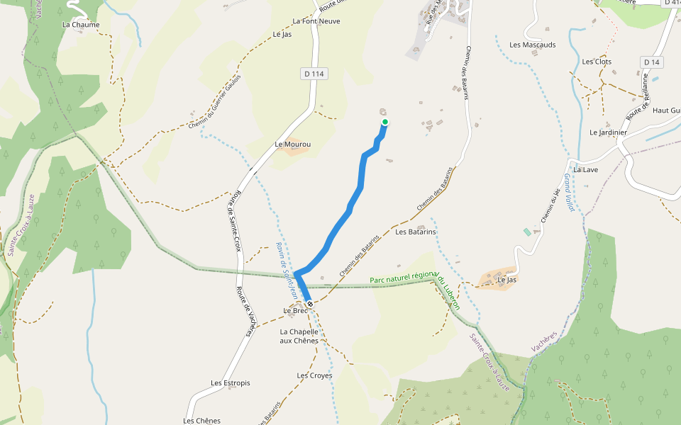 Chemin de la Conseillère walking route map in Vachères