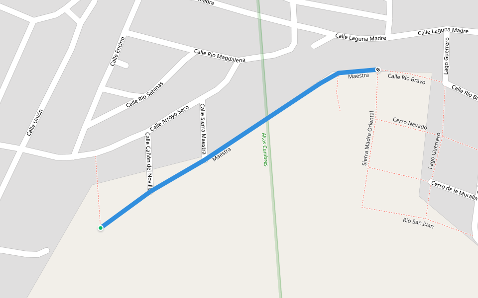 Maestra walking route map in Ciudad Victoria