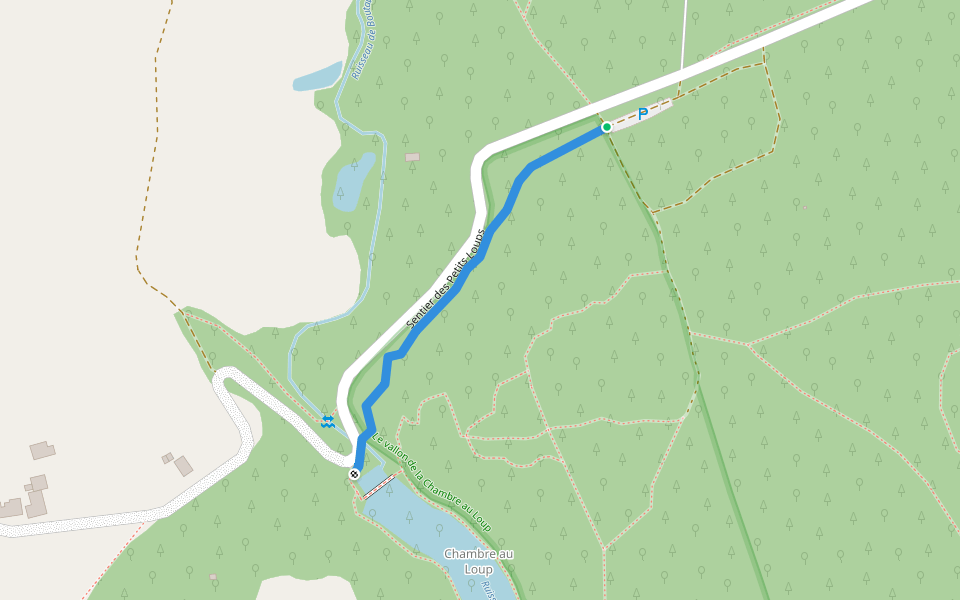 Sentier des Petits Loups walking route map in Iffendic