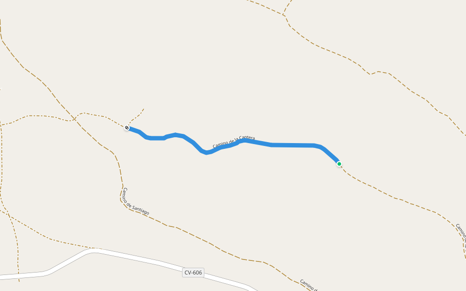 Camino de la Cantera walking route map in Borja