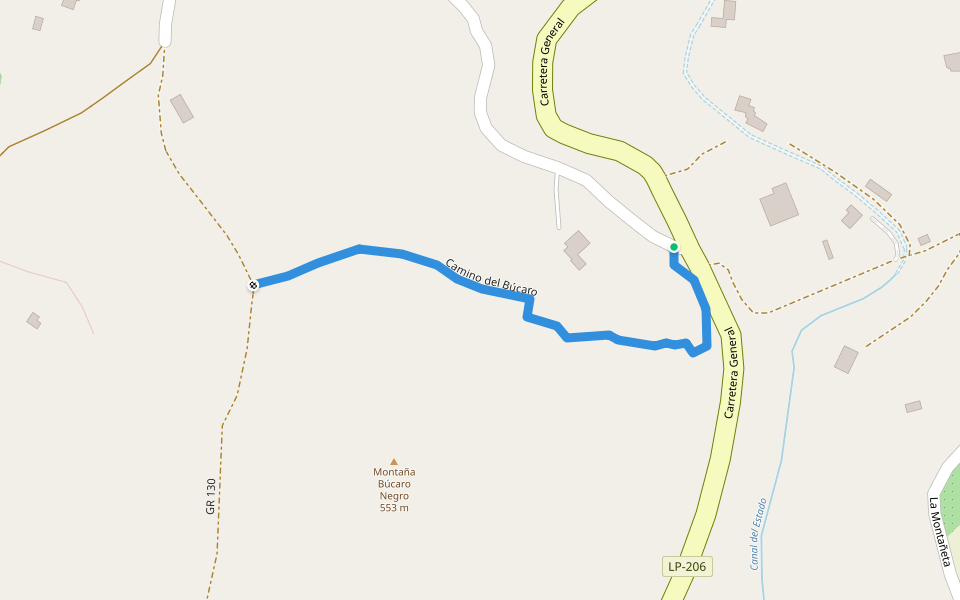 Camino del Búcaro walking route map in Villa de Mazo