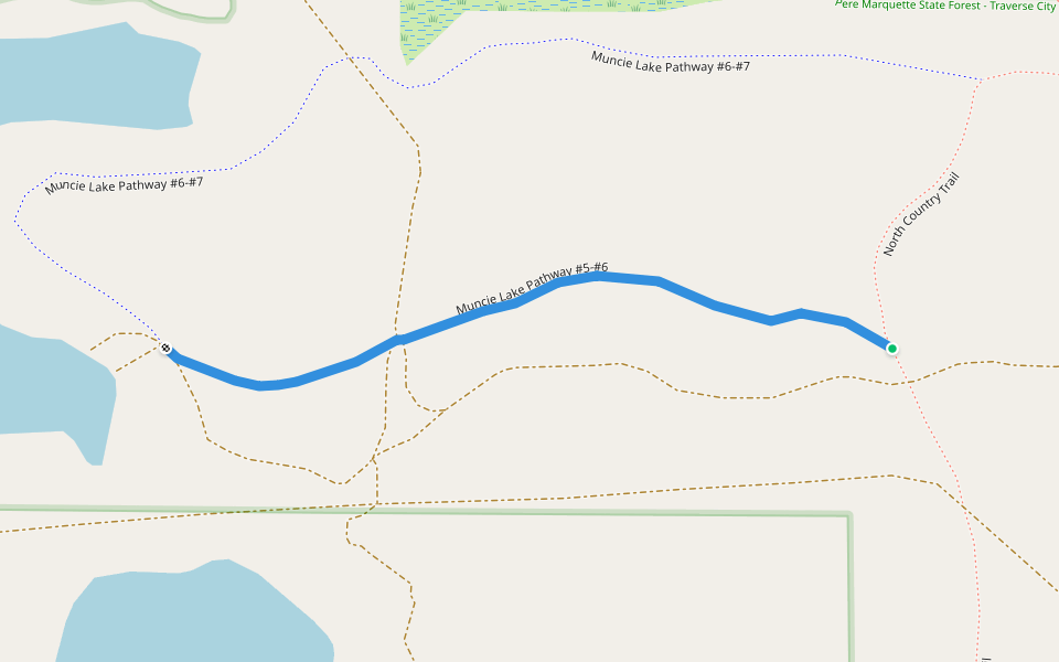 Muncie Lake Pathway #5-#6 walking route map in Traverse City