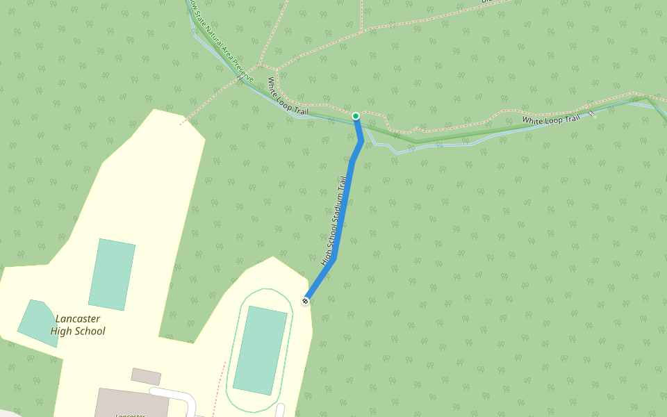High School Stadium Trail walking route map in Lancaster