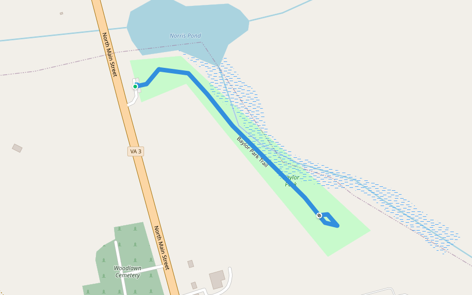 Baylor Park Trail walking route map in Kilmarnock