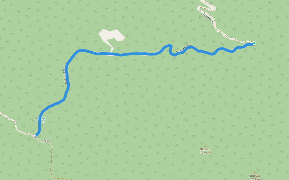 Lišćani bunari walking route map in Sveti Rok