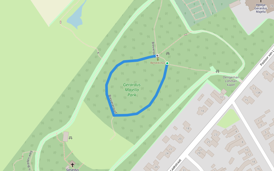Brevierenpad walking route map in Overdinkel