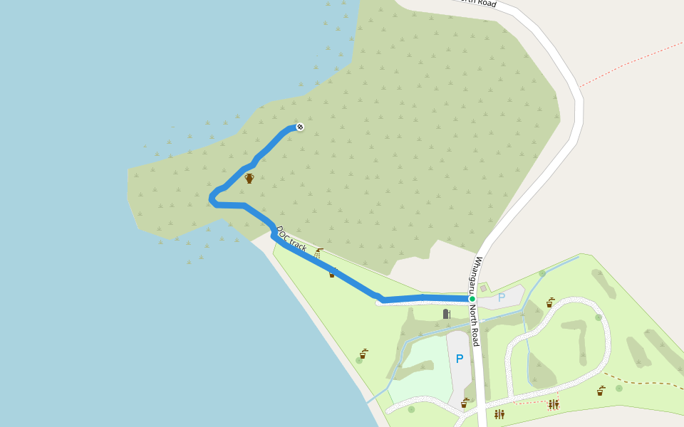DOC track walking route map in Whangaruru