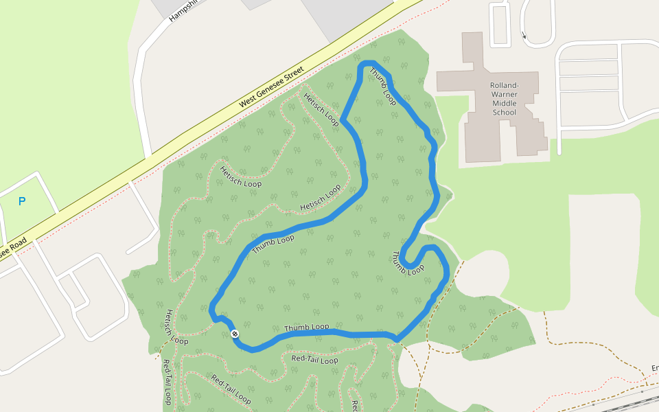 Thumb Loop walking route map in Lapeer
