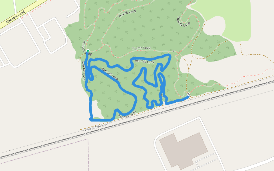Red-Tail Loop walking route map in Lapeer