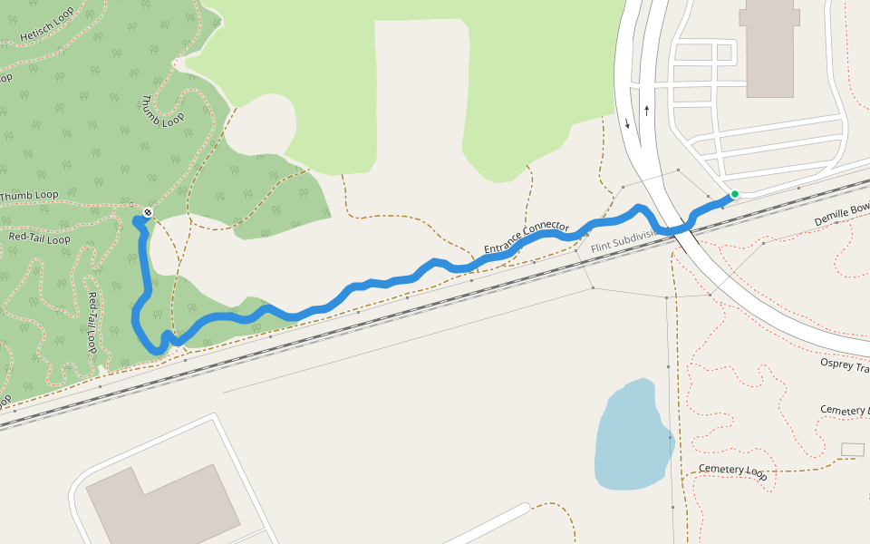 Entrance Connector walking route map in Lapeer