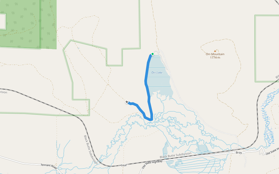 Orr Lake Trail walking route map in Macdoel
