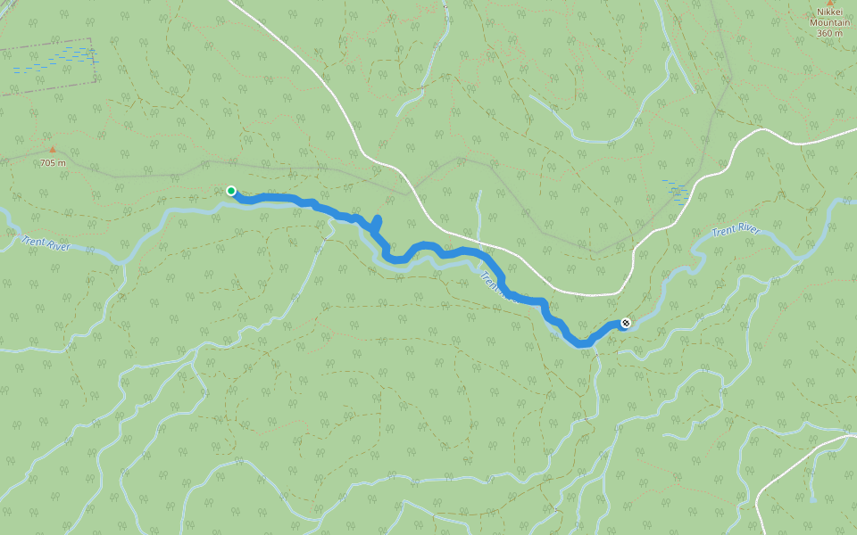 Trent River Trail walking route map in Union Bay
