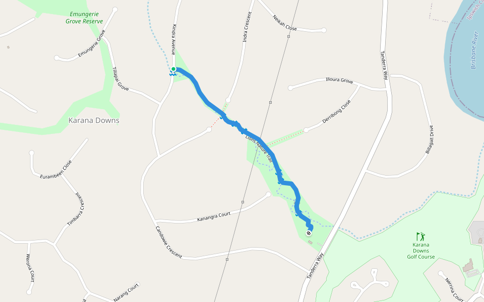 Lions Nature Trail walking route map in Karana Downs