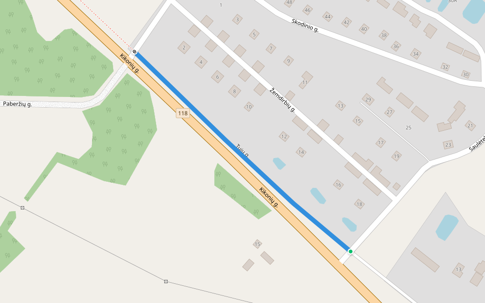 Tujų g. walking route map in Pašepečio kaimas