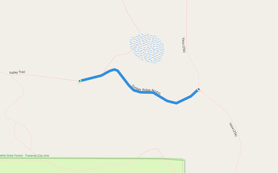 Timber Ridge Access walking route map in Traverse City