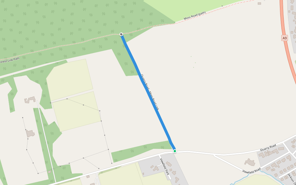 Quarry Road - Moss Road Link walking route map in Tain