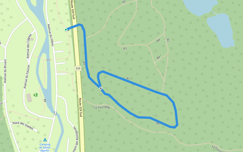 R1 walking route map in Sainte-Agathe-des-Monts