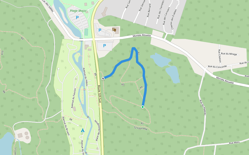R2 walking route map in Sainte-Agathe-des-Monts