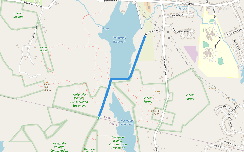 May Street walking route map in Leominster