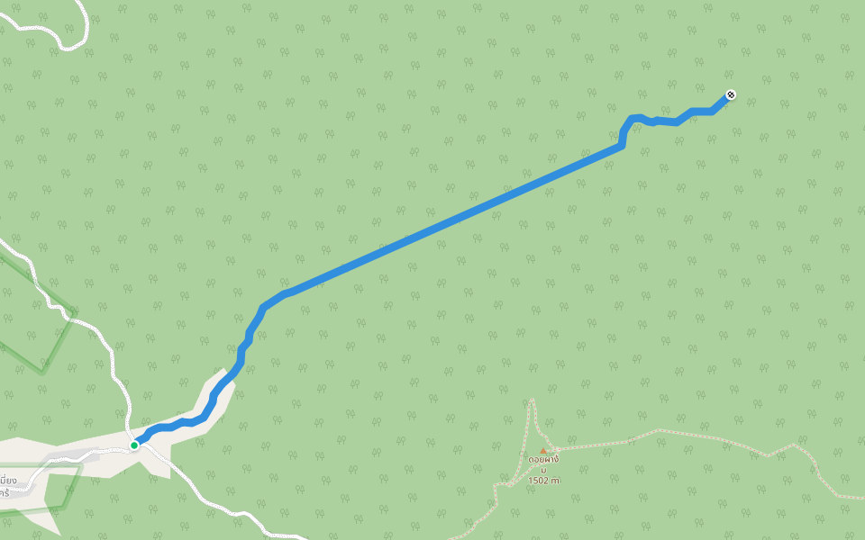 to waterfall walking route map in Huai Khrai