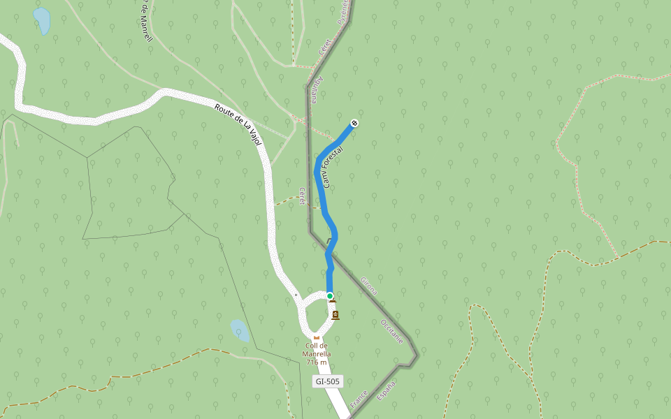 Camí Forestal walking route map in Agullana