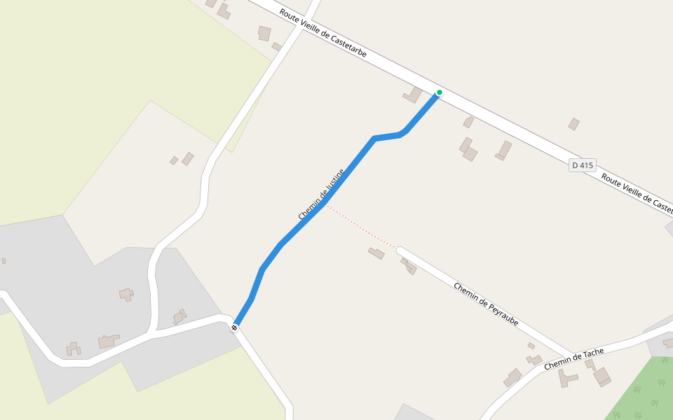 Chemin de Justine walking route map in Orthez