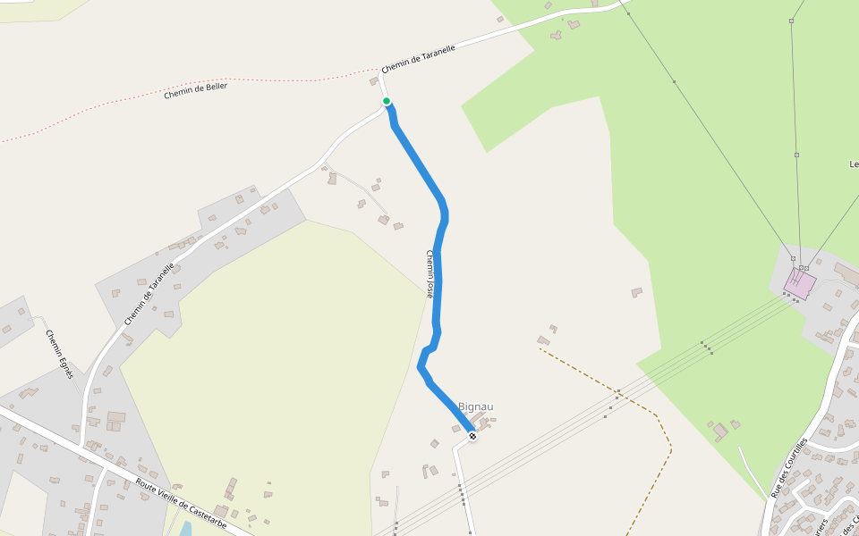 Chemin Josié walking route map in Orthez