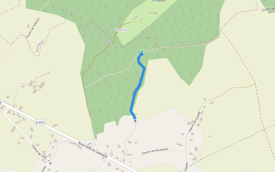 Chemin Galoubet walking route map in Orthez