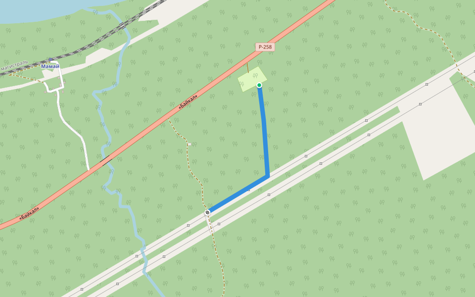 Тропа с базы на Мамай walking route map in Mamai