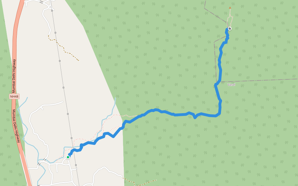 Takmak fort trail walking route map in Sakawar
