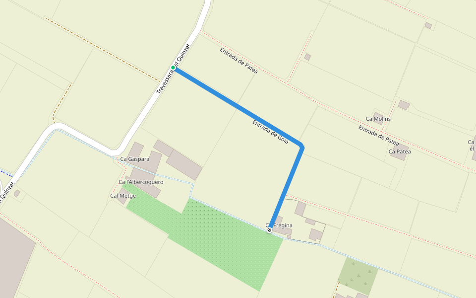 Entrada de Goia walking route map in Meliana