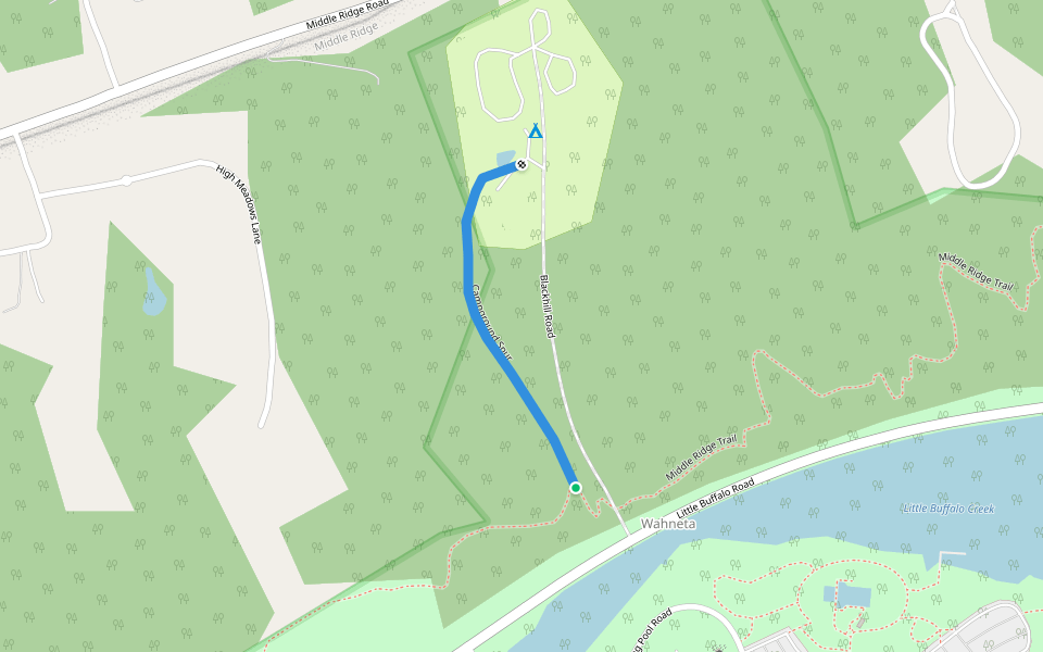 Campground Spur walking route map in Newport