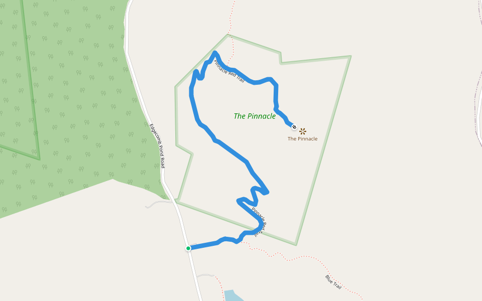 Pinnacle Red Trail walking route map in Bolton Landing