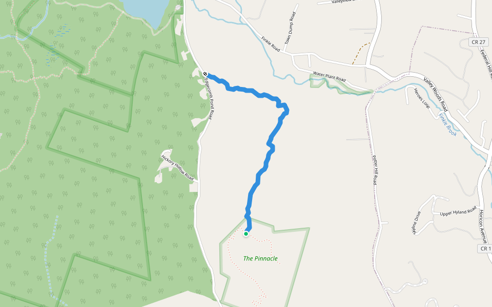 Pinnacle Yellow Trail walking route map in Bolton Landing
