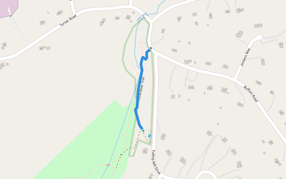 Little River Trail walking route map in Charlton